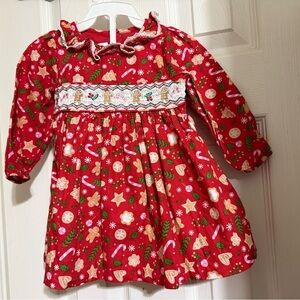 New Bonnie Baby Smocked Christmas address & Diaper Cover